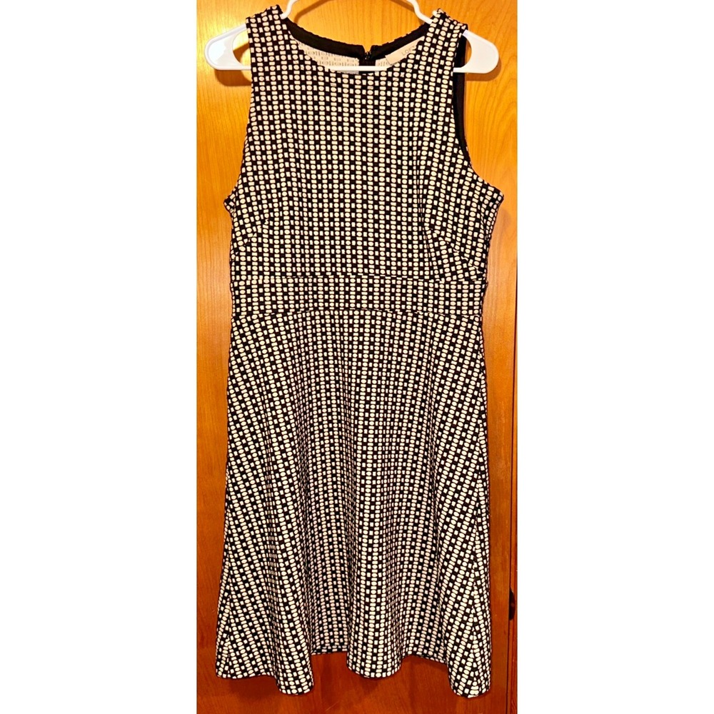 LOFT Geometric Dot Print Sleeveless A-Line Office Career Dress Size 10